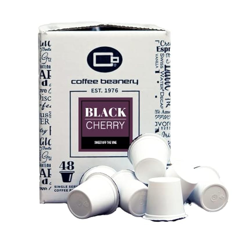 Black Cherry Single Serve Coffee Pods | Coffee Beanery | Flavored Coffee (Caffeinated, 48ct) 796744698