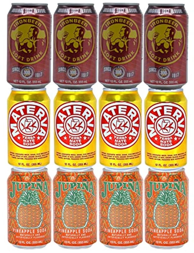 12 Pack Cuba's Favorite Soda Variety Beverages A Soft Drink Assortment of 4 Jupina Ironbeer and Materva Package Bundle Mix Pop to Compliment any Care oz. Cans By Murai 809227489