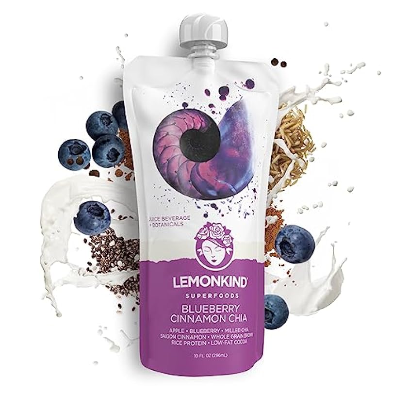 Blueberry Cinnamon Chia Superfood Juice – Digestion & Sport Health (10 oz, 12 Pack) 828693397