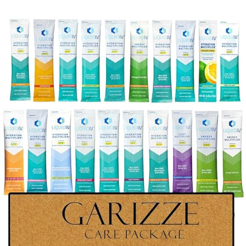 Hydration Multiplier Liquid IV Variety Pack - 20 Different Flavors Sampler Packets - Electrolyte Drink Mix - GARIZZE Assortment 829888144