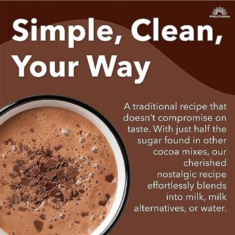 Mindful Nutrition Grandmas Organic Hot Chocolate Mix I Dairy Free Cocoa Plant Based Milk Powder Dark Beverages Coffee Creamer Substitute Fat - 12oz 844495193