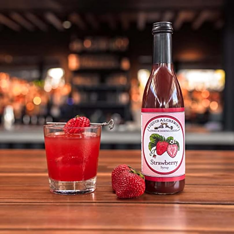 Liquid Alchemist Strawberry Syrup for Drinks - Real Ingredients Make our Puree a Perfect Margarita Mix Flavoring is Gluten & Dairy Free 12 oz 875328996
