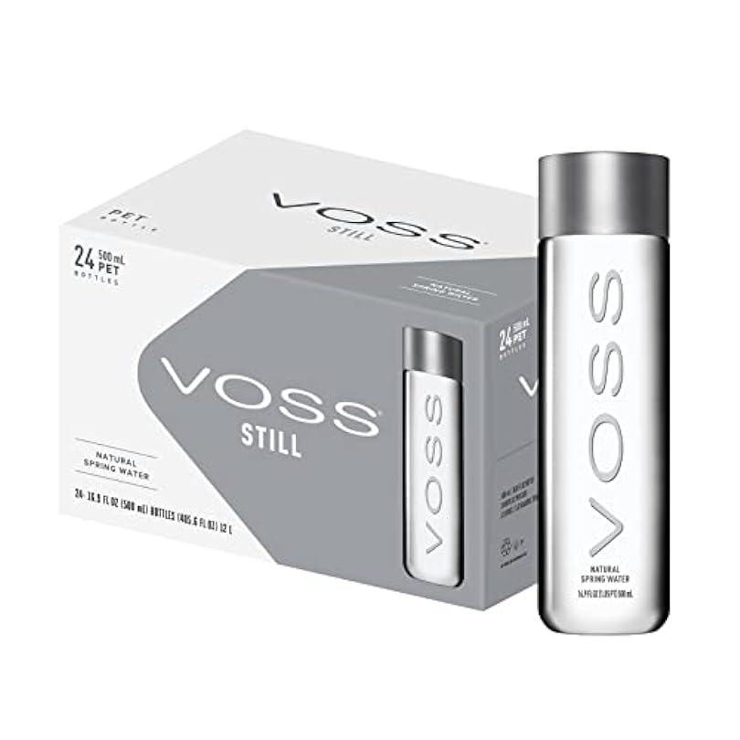 VOSS Premium Still Bottled Natural Water - BPA-Free - High Grade PET - Recyclable Plastic Water Bottles - Pure Drinking Water with Unique & Iconic Bottle Design - 24 Pack 875505642