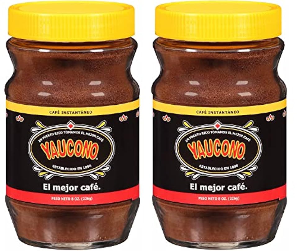 Yaucono Instant Coffee, Medium Roast, Arabica, from Puerto Rico, Glass Jar, 8 Ounce (Pack of 2) 93460670