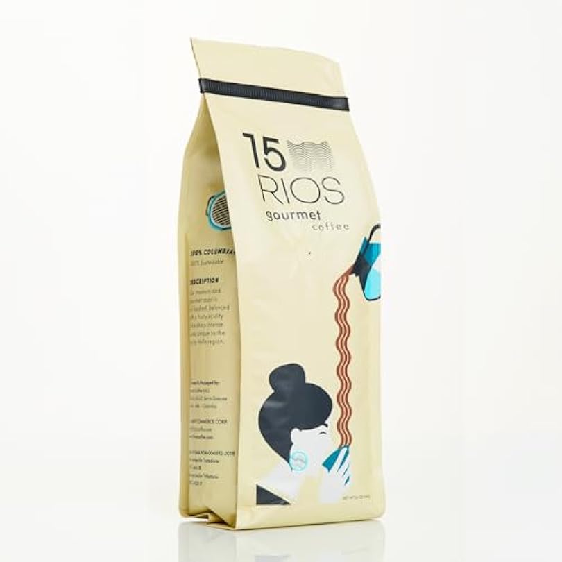 15 RIOS COFFEE GOURMET Colombian Whole Bean or Ground medium fine Dark Roast from Sevilla Colombia 100% 12 oz bag Ground. Ounce Pack of 1 937950193