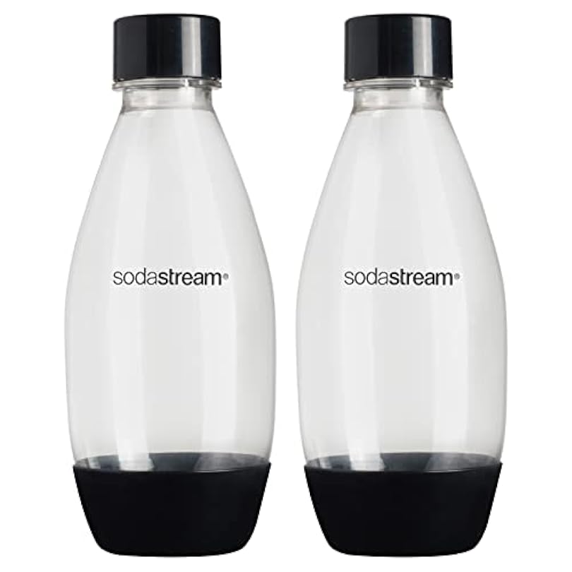 SodaStream 0.5L Twin Pack Dishwasher Safe Slim Bottle (Black) 973684153