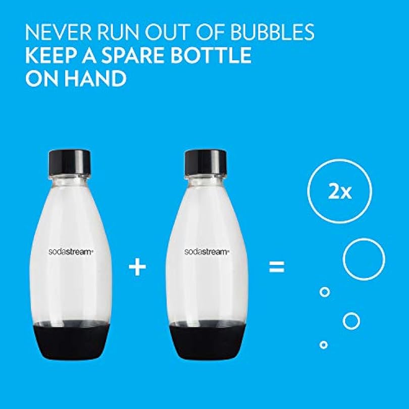 SodaStream 0.5L Twin Pack Dishwasher Safe Slim Bottle (Black) 973684153