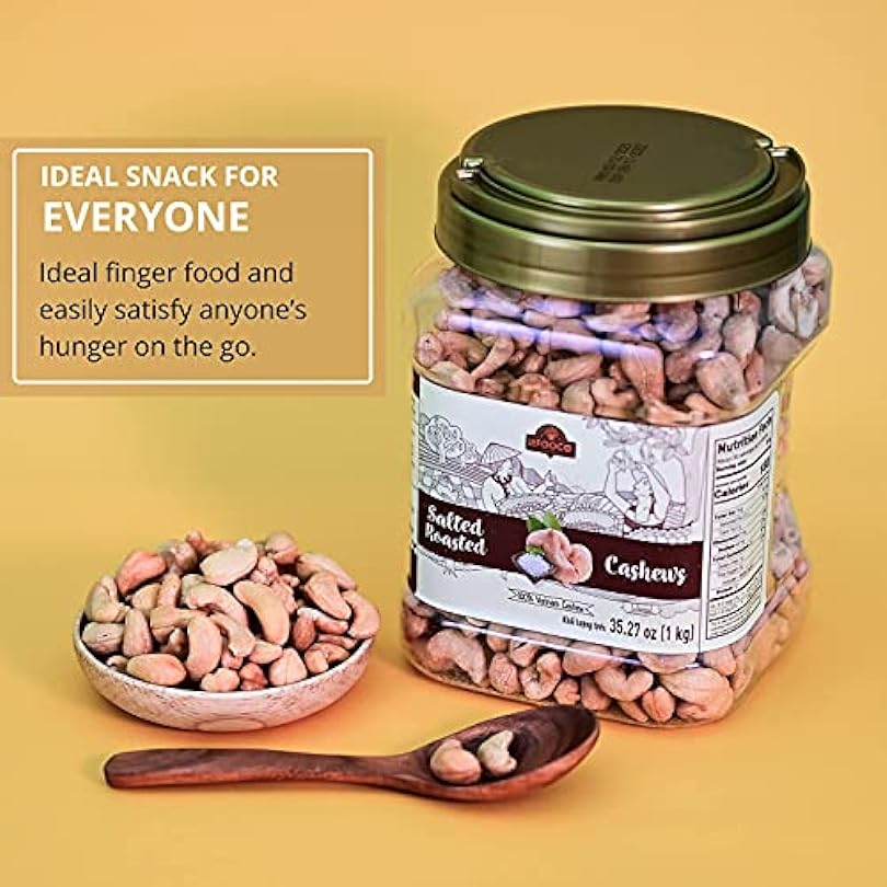 LAFOOCO Salted Roasted Cashews Premium Vegan Snacks Rich in Nutrients Protein Fiber Vitamins Great Gift for Friend Grandparent on Any Celebration Birthdays Coupon 35.27 oz 984820034